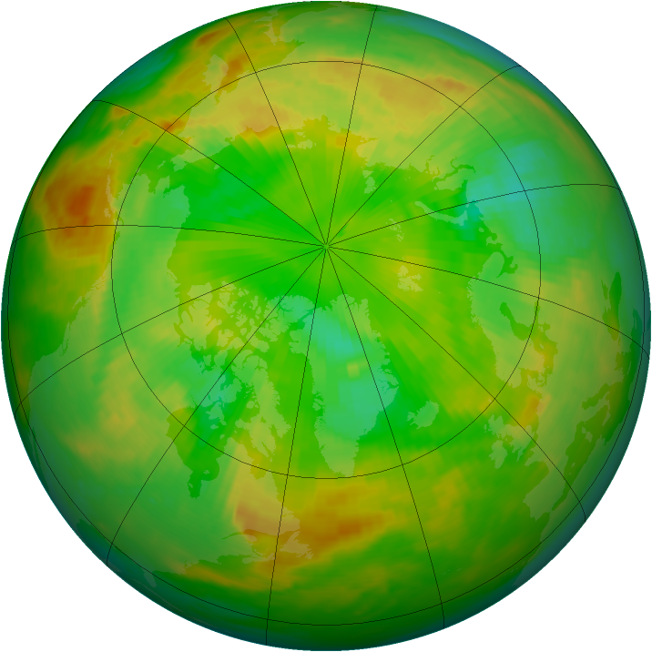 Arctic ozone map for 24 June 1987